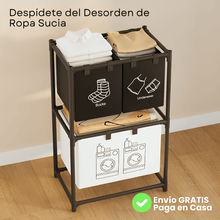 Cesta de Lavandería Multifuncional - Previene la humedad y malos olres en ropa sucia 💥 HOY 50% DCTO
