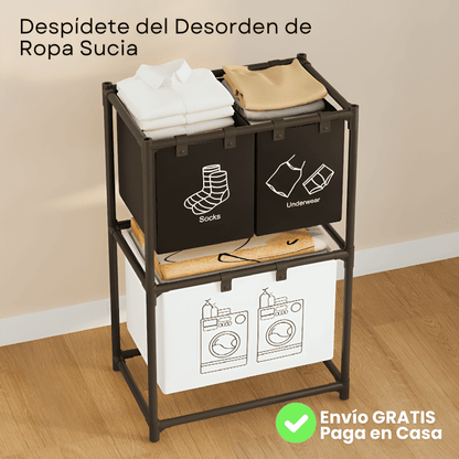 Cesta de Lavandería Multifuncional - Previene la humedad y malos olres en ropa sucia 💥 HOY 50% DCTO