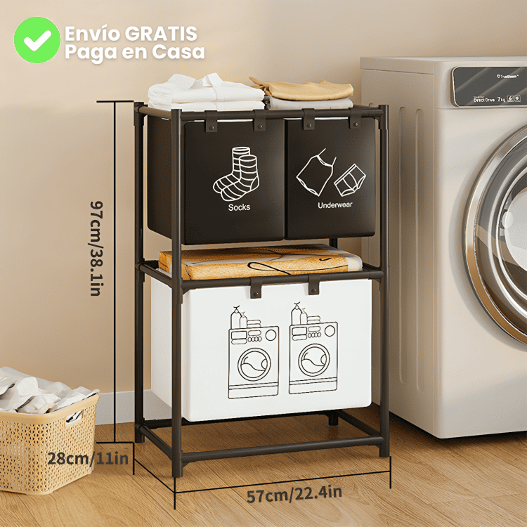 Cesta de Lavandería Multifuncional - Previene la humedad y malos olres en ropa sucia 💥 HOY 50% DCTO