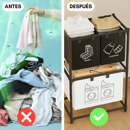 Cesta de Lavandería Multifuncional - Previene la humedad y malos olres en ropa sucia 💥 HOY 50% DCTO